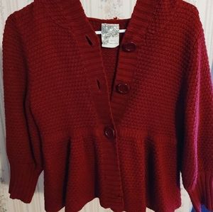 Love Rocks Cropped Peplum Knit Sweater